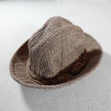 Vintage Country Gentleman Fedora Hat Mens Small Brown Tweed Lined Hat USA Made