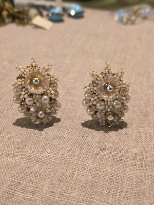 beautiful vintage Stanley Hagler NYC clip on earrings  #220