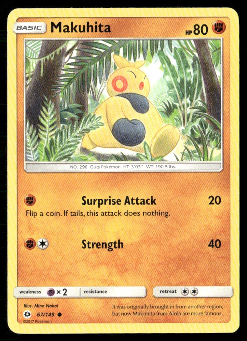 2017 Sun & Moon Set Pokemon Card 067  Makuhita LP