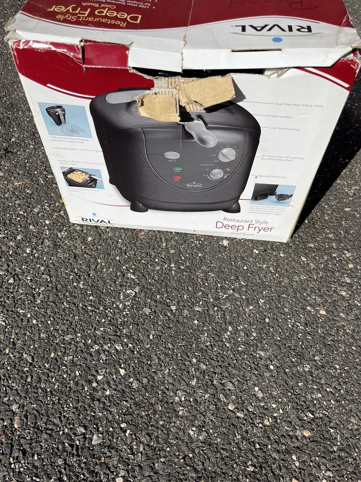 New RIVAL CZF530-B Cool Touch 3 Liter Deep Fryer Restaurant Style 3L Black