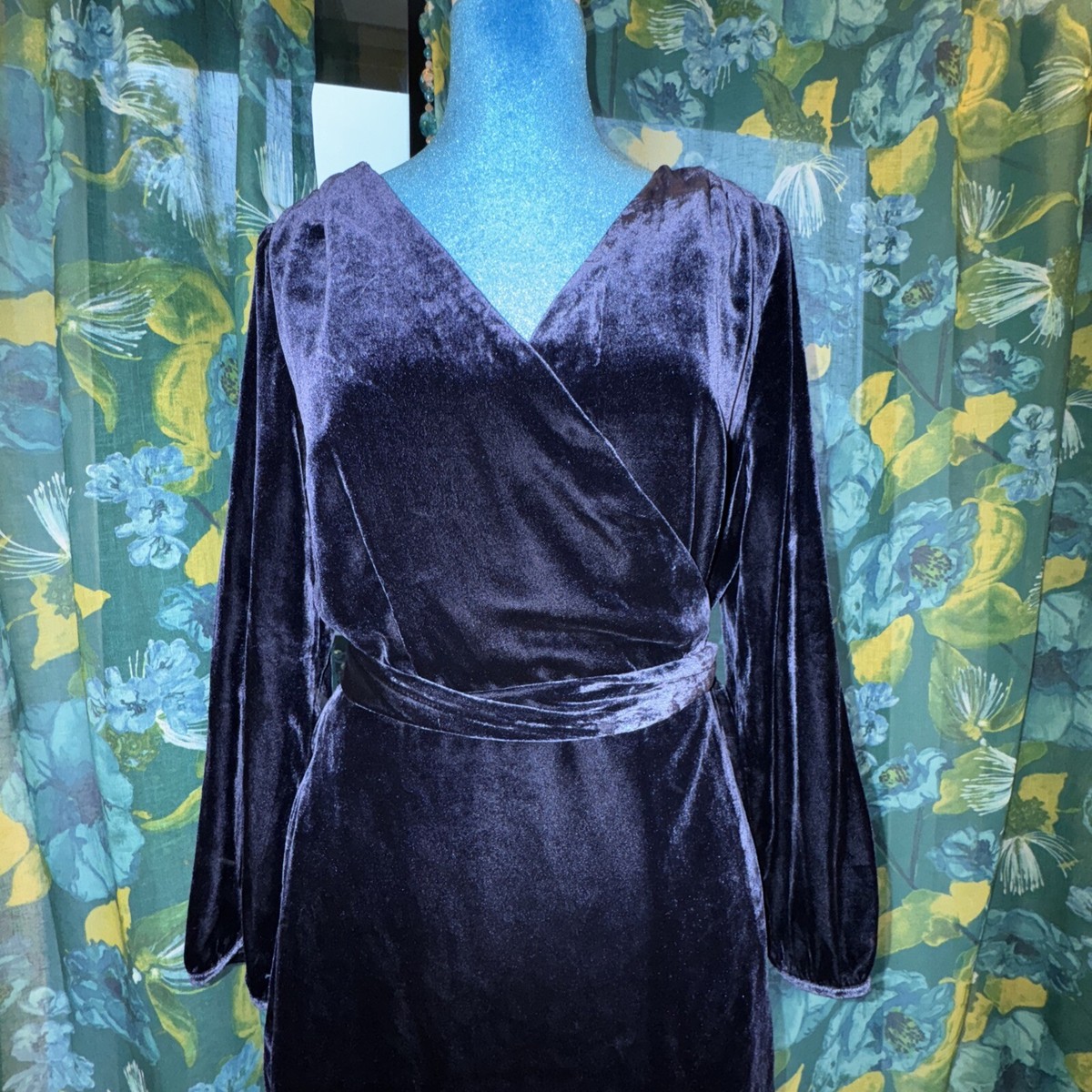 J.CREW $148 Solid Navy Drapey Velvet Lined True Wrap Dress Size 10 J.CREW $148 Solid Navy Drapey Velvet Lined True Wrap Dress Size 10