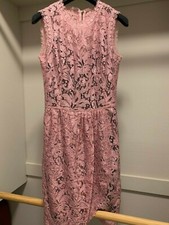 Dolce & Gabbana sleeveless pink lace dress w/ black lace slip sz 38