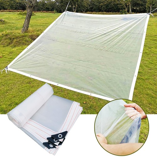 Waterproof Clear Tarp With Grommets Heavy Duty PVC Patio Vinyl