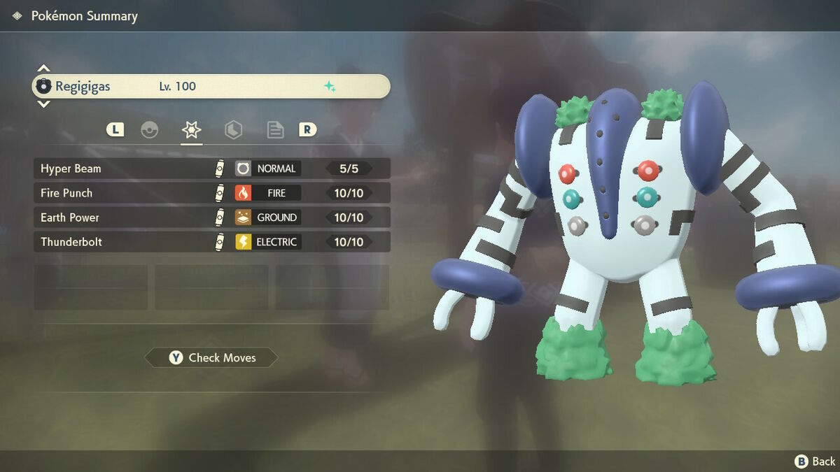 Pokemon Legends: Arceus Shiny Regigigas Max Stats 