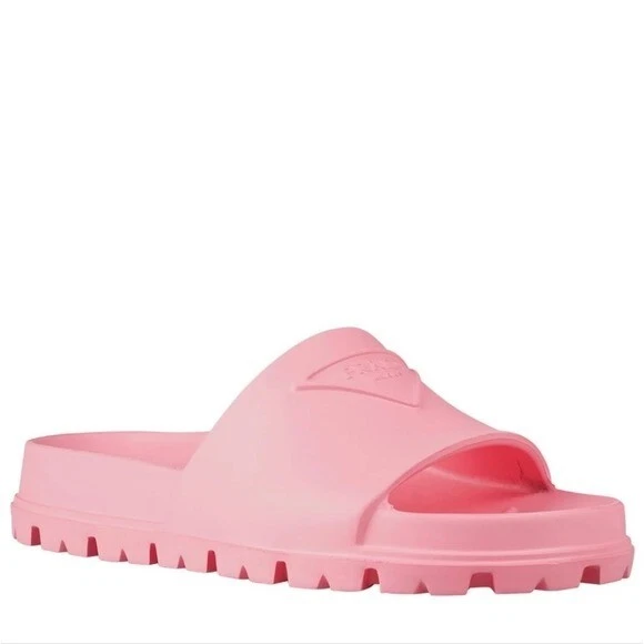 Prada logo embossed clearance sandals