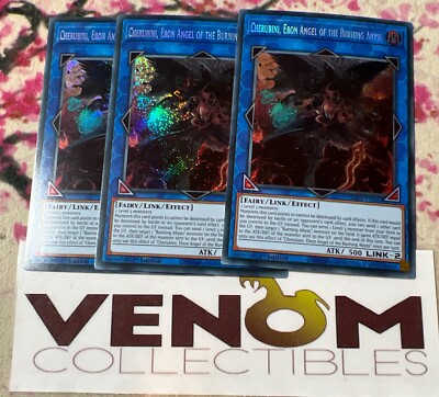 3x (M/NM) *EURO* Cherubini, Ebon Angel of the Burning Abyss RA01-EN042 Secret