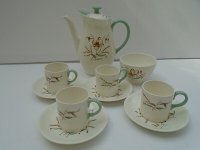 WEDGWOOD TIGER LILIE TEIL KAFFEESERVICE KANNE TASSEN & UNTERTASSEN ETC FÜR 4