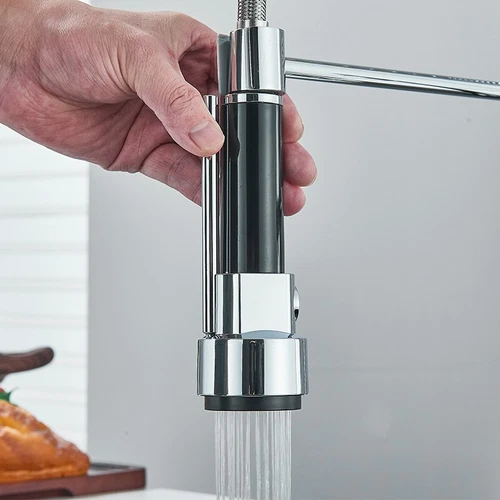 Modern Monobloc Pull Out Kitchen Mixer Tap Dual Spout Spray Single Lever Chrome - Picture 8 of 15