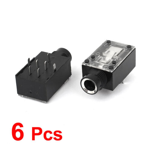 6 piezas conector de audio conector de enchufe estéreo de montaje recto de panel de PCB 7 pines 6,35 mm - Imagen 1 de 1