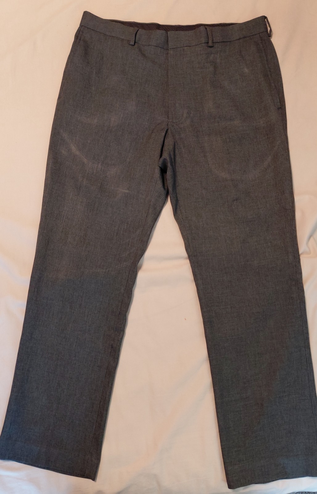 PERRY ELLIS PORTFOLIO Dress Pants Men's 34x30 Medium Gray Flat Front  Mid-Rise