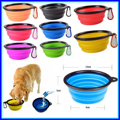 2 Travel Collapsible Dog Bowl Foldable Expand Dish for Pet Cat Food Water Food
