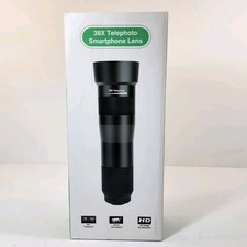 38X Telephoto Smartphone Lens with Case And Tripod Aluminum New Open Box