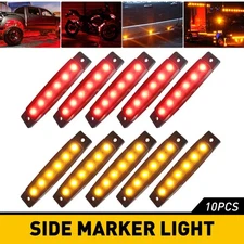 10x Amber/Red LED Marker Side Clearance f/Trailer Lights Waterproof Truck RV 12V