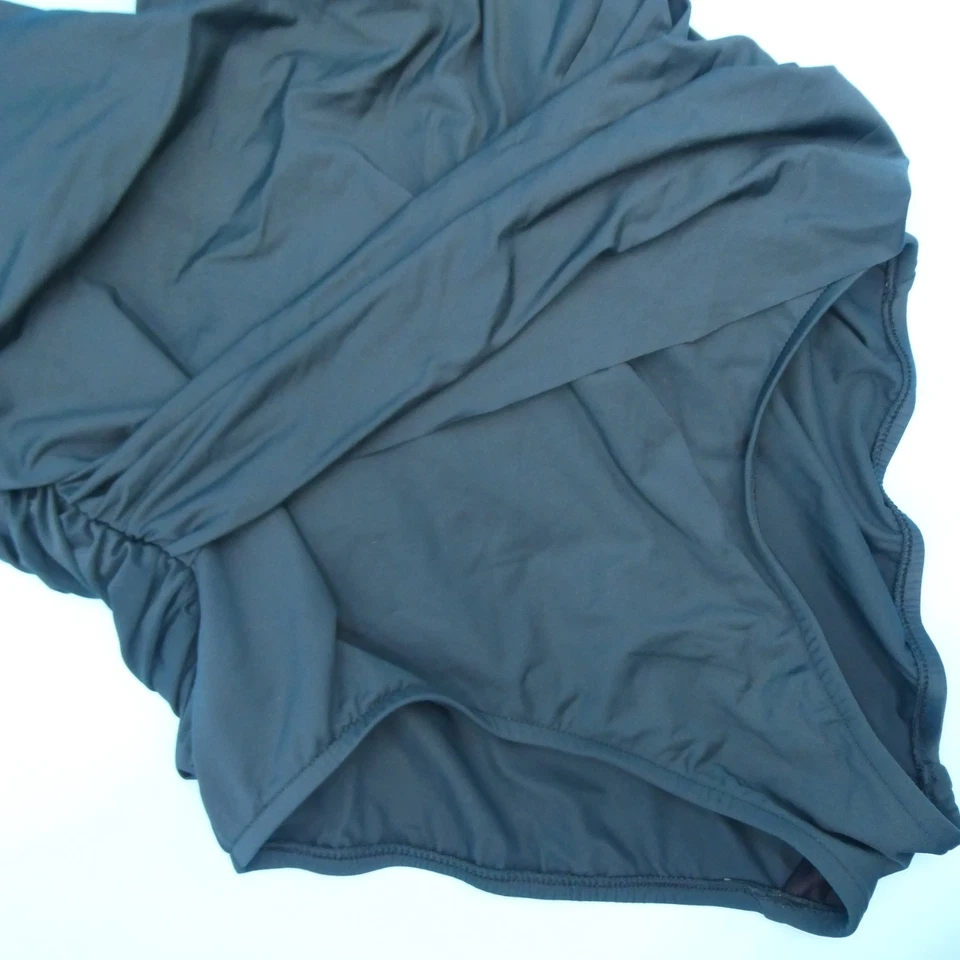 Traje de baño Magicsuit talla 12 verde trama torcida Valerie de una pieza fruncido cintura Foto 2 de 4