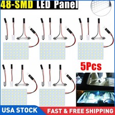 5 X Car Festoon T10 Ba9s White Led 48smd Panel Interior Dome Map Light Bulb Lamp