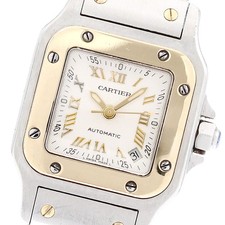 Orologio automatico da donna Cartier Santos Galbee SM W20045C4 data quadrante argento_945578