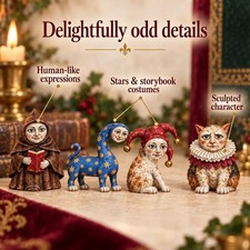 24 Days of Ugly Medieval Cats Advent Calendar 24 Resin Mini Figurines Xmas Gift