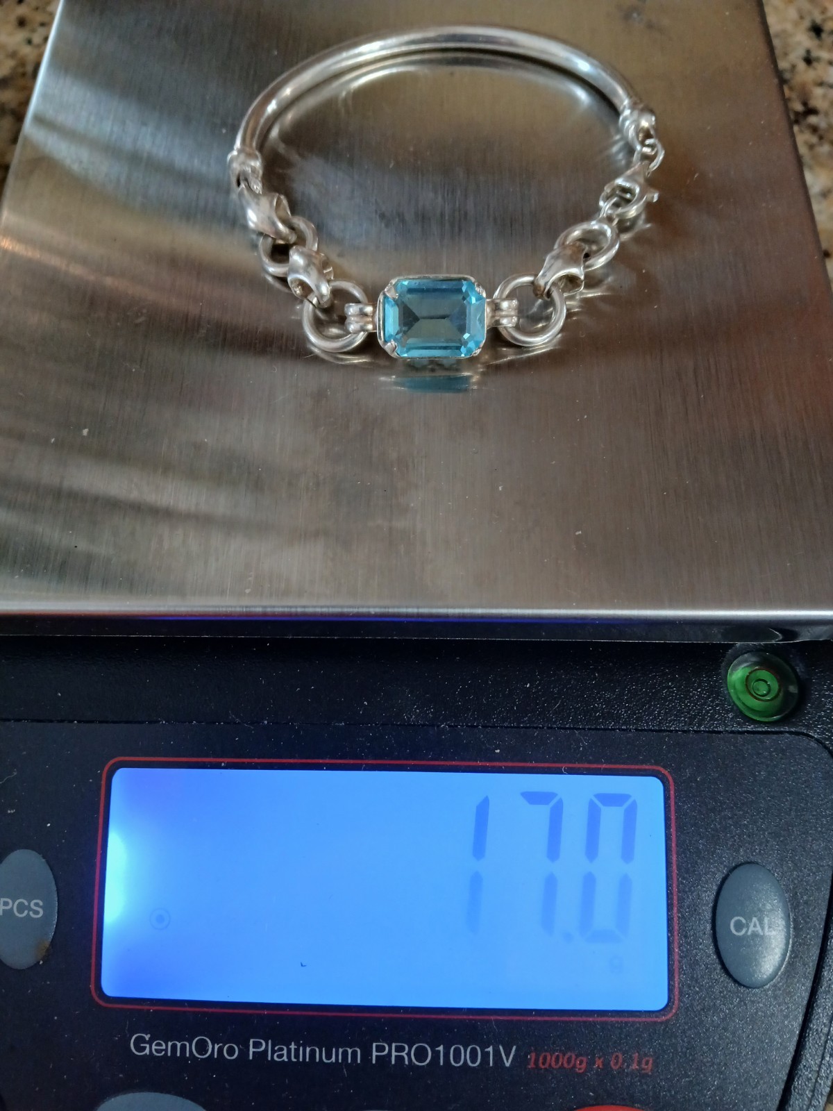 Vintage Solid Sterling Silver & Aquamarine Blue T… - image 5