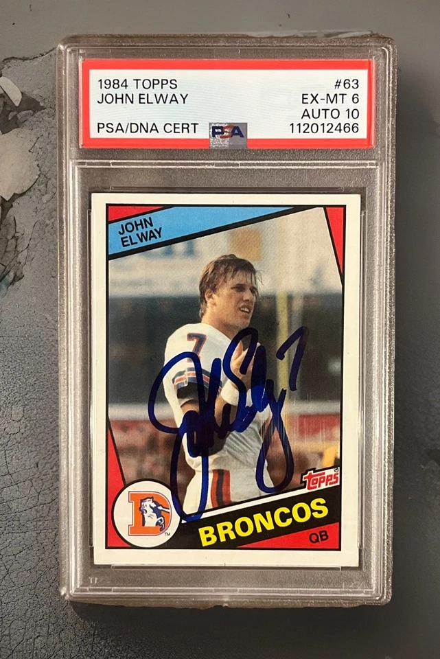 🔥🟦John Elway🟧🔥1984 Topps дебютант с автографом RC NO63 с подписью PSA 6 EX-MT /Auto 10 - Изображение 2 из 4