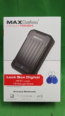 MAXSafes 18 Gauge Steel Portable Travel Lock Box Safe RFID Digital NEW (E14)