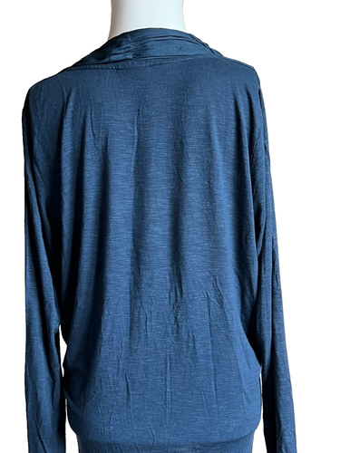 Anthropology Dolan Oberteil türkis marineblau Langarm Bluse Größe SMALL hergestellt in den USA - Bild 2 von 9