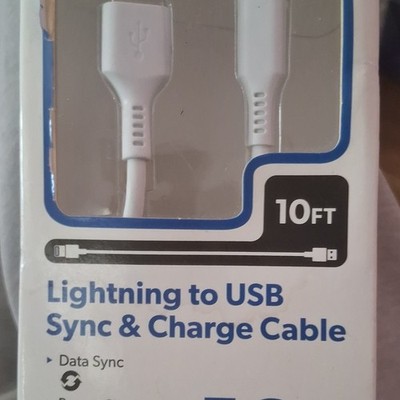 Light to USB Charge/Data Sync Cable 10 ft White