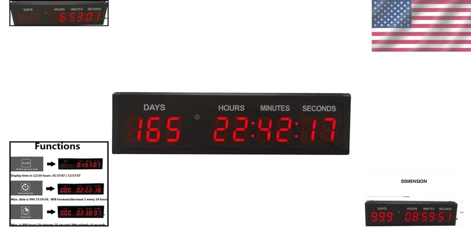 Versátil Temporizador de Cuenta Regresiva LED con Control Remoto - Ideal para Eventos y Proyectos Foto 2 de 4