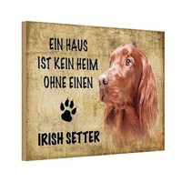 Holzschild 12X18 Cm Irish Setter Hund Tier Haustier Deko Geschenk Holz Schild