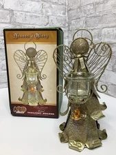 Cracker Barrel Season Of Glory Metal Angel Tealight Holder NIB Christmas Gold