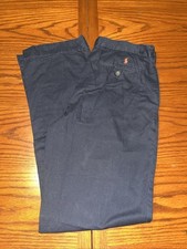Polo By Ralph Lauren Pants Boys Size 18 Navy Blue Chino Straight Leg Flat Front