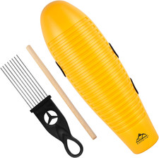 Guiro Instrument 3.9"X13" Fish Shaped Latin Percussion Instrument with 2 Scraper