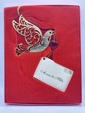 Lenox Porcelain ACROSS THE MILES Ornament Gold Filigree Dove Made in USA boxed