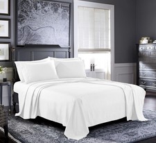 Pure Bedding Bed Sheets - Full Sheet Set 4-Piece, White - Hotel Luxury 1800...