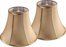 Light Gold Bell Lamp Shades Set of 2 Medium LampShade 6.7 Top x 13 Bottom x...