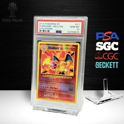 POKEPILLAR PSA Acrylic Card Stand Clear | Graded Cards Display | Sports Pokemon Slab Holder