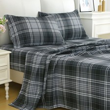 Full Size 4 Piece Sheet Set, Soft Breathable Bed Sheet Set for Bedroom with D...