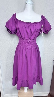 Tulum Collection NWT  Women s SZ XL 100% Cotton  Plum Color graduation Dress