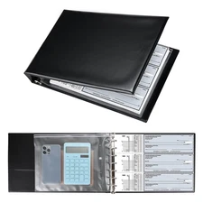7 Ring Business Check Book Binder, 600 Checks Capacity for 9" x 13" Sheets, P...
