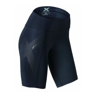 2XU MID RISE Compression SHORT Womens Large NEW WITH TAG Authentic BLACK MONO