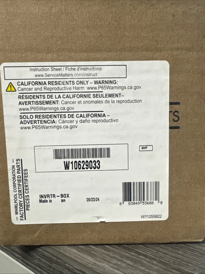 Nueva placa inversora de refrigerador Whirlpool genuina OEM W10629033 W10629033 Foto 4 de 4