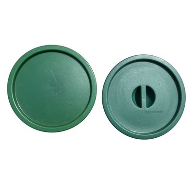 Vintage Tupperware Round Food Storage Containers with Green Lids - Set of 2