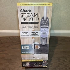 Shark Pickup 3 in 1 Steam Mop Pick Up Sanitize Black/Stone Metallic SD201 NEW