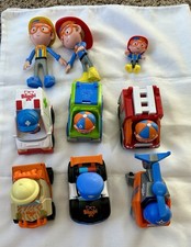 Blippi Vehicle Toy Car Lot Of 6 FireTruck Helicopter Recycle Cop 3 Bendies