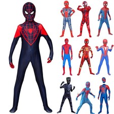Kids Boys SpiderMan Cosplay Costume Superhero Halloween Jumpsuit Fancy Dress UK