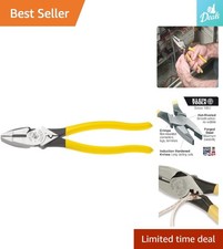High-Leverage 9-Inch Crimping Pliers with Plastic-Dipped Handle for Comfort