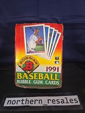1991 Bowman MLB Baseball Bubble Gum Cards Wax Sealed Packs Box