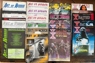 ART OF HORROR / X-RATED Konvolut 24 Hefte Horror, Fulci, Romero, Raimi, Zombies