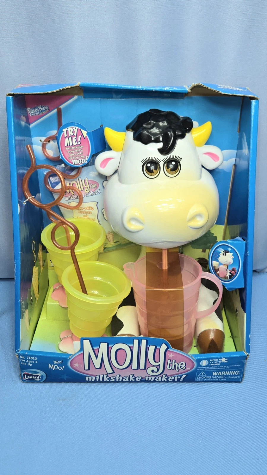 RARE MOLLY THE MILKSHAKE MAKER COW Moo NEW Lanard Cup Straw Set Milk Drink
