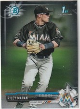 Riley Mahan 2017 Bowman Draft 1st #BDC-132Chrome Miami Marlins