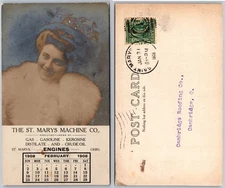 RPPC Gibson Girl Fur Stole Photo Postcard